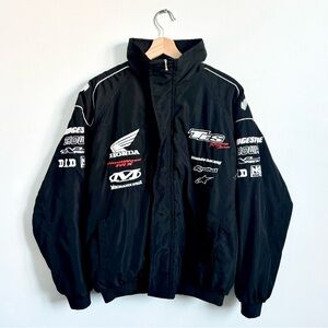 Vintage Honda TES Racing Team Black Puffer Jacket
